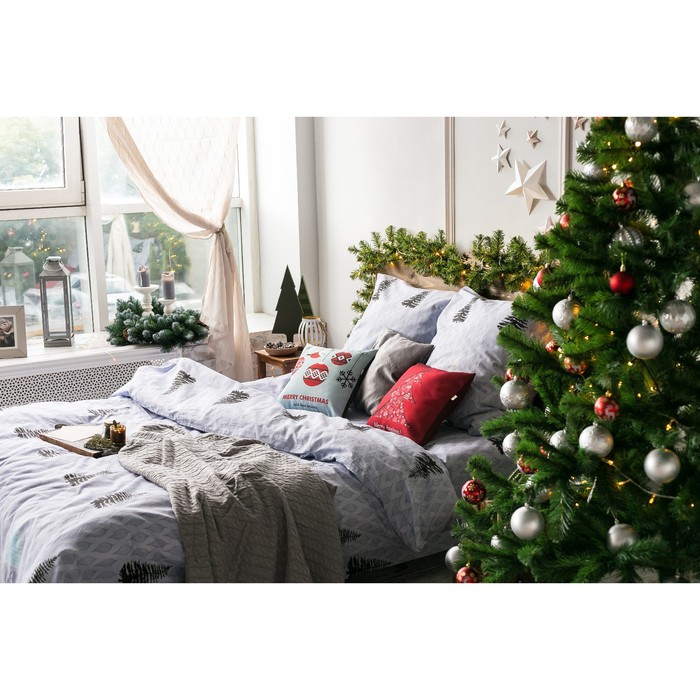 Постельное бельё Ночь Нежна Евро Елки 220х200 см, 220х200 см, 70х70(2) см, бязь 120 г/м хл100%