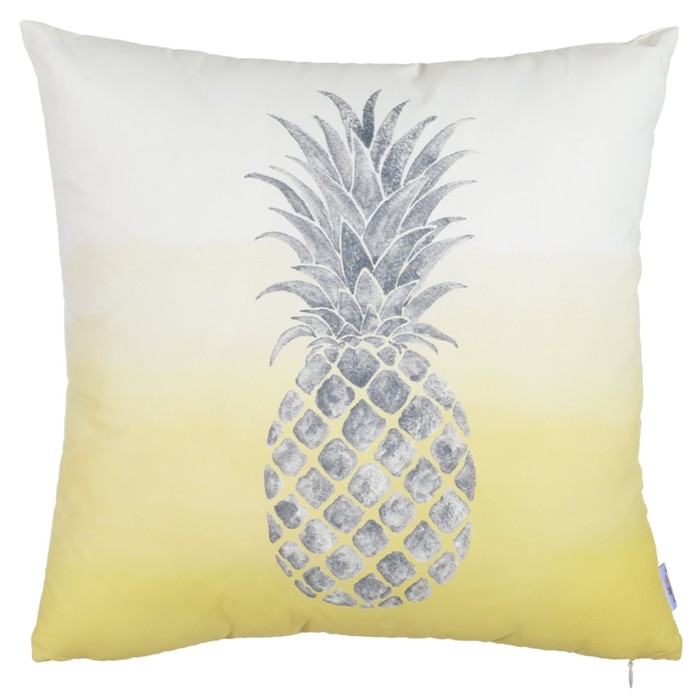Наволочка декоративная "Ананасы", размер 43х43 см, велюр