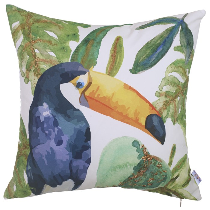 Наволочка декоративная "Джангл", размер 43х43 см, зелёный, велюр