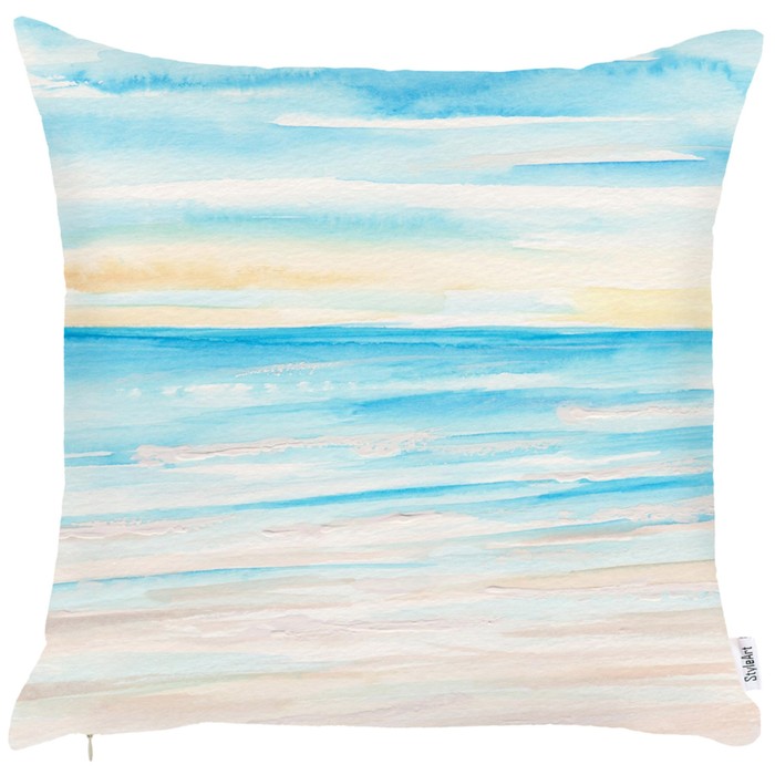 Наволочка декоративная "Голубой океан", размер 45х45 см, микрофибра