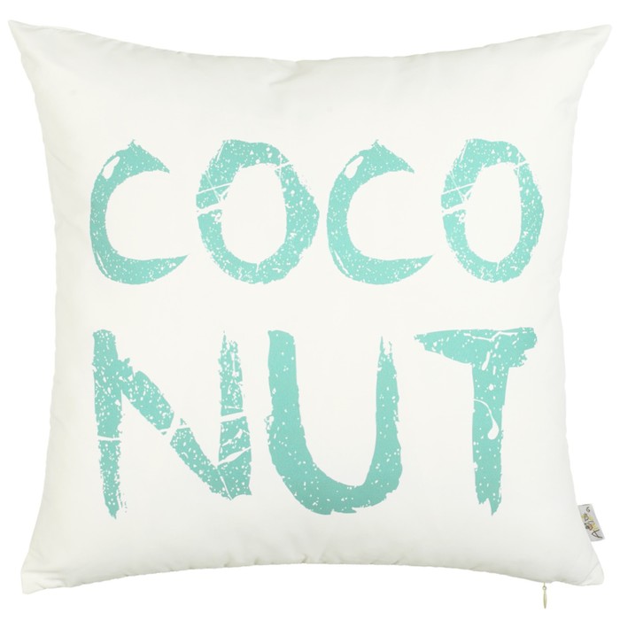 Наволочка декоративная "Кокосы", размер 43х43 см, бирюза, микрофибра