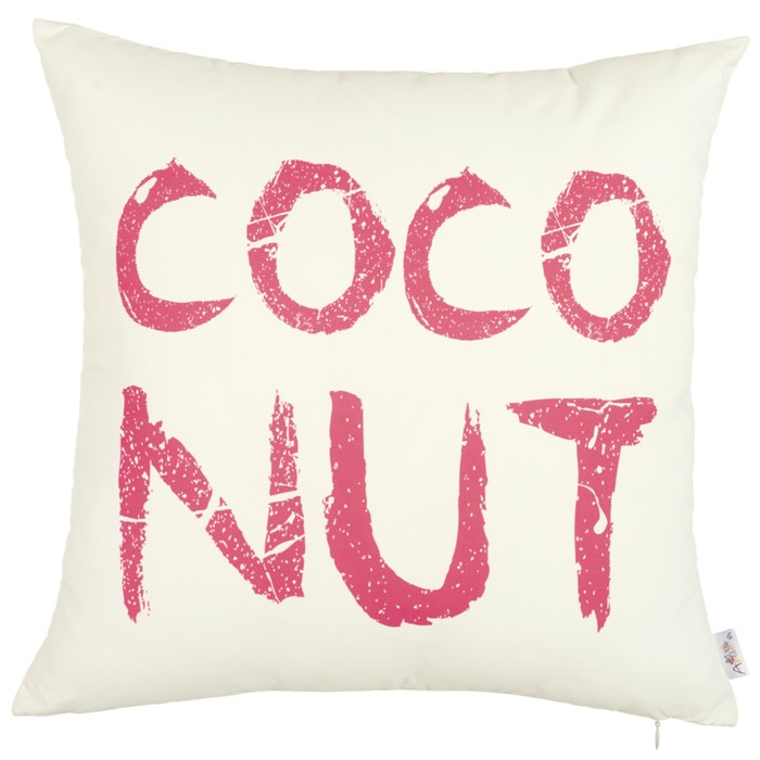 Наволочка декоративная "Кокосы", размер 43х43 см, розовый, микрофибра