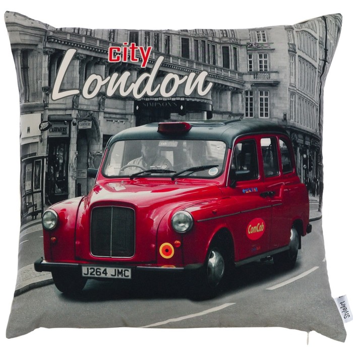 Наволочка декоративная "Лондон", размер 45х45 см, красный, велюр