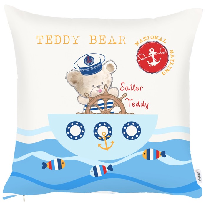 Наволочка декоративная "Мишка", размер 43х43 см, велюр