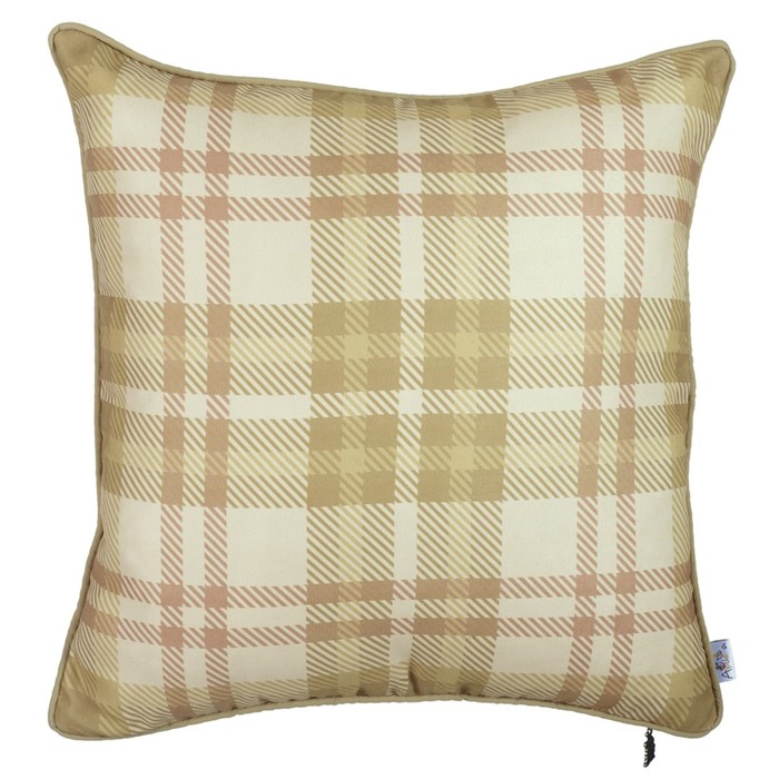 Наволочка декоративная "Шотландская клетка", размер 43х43 см, велюр