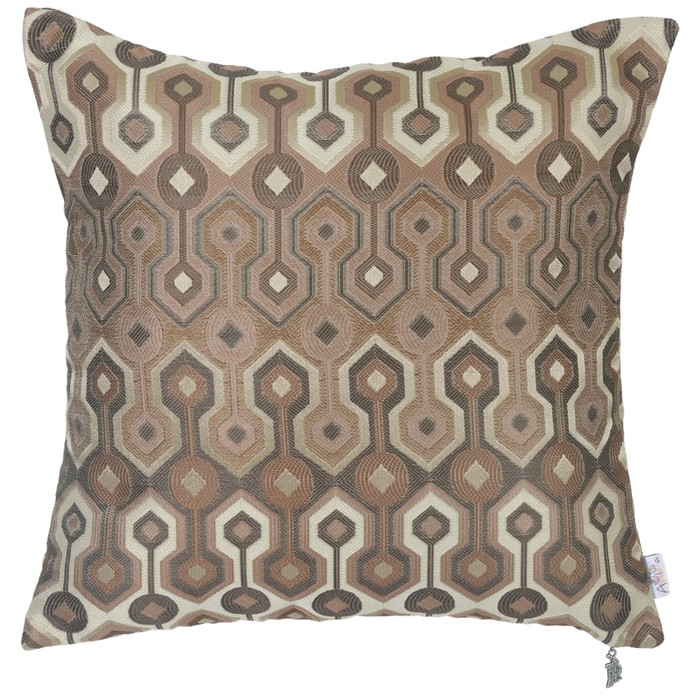 Наволочка декоративная "Вирчуал браун", размер 43х43 см, жаккард