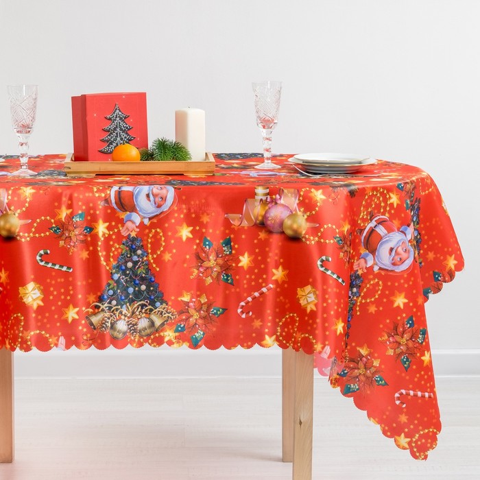 Скатерть Collorista "Дедушка Мороз" 140*180 см, 100% п/э