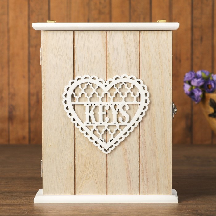 Ключница дерево 4 крючка "Ключи от дома" 24,5х20х6,5 см