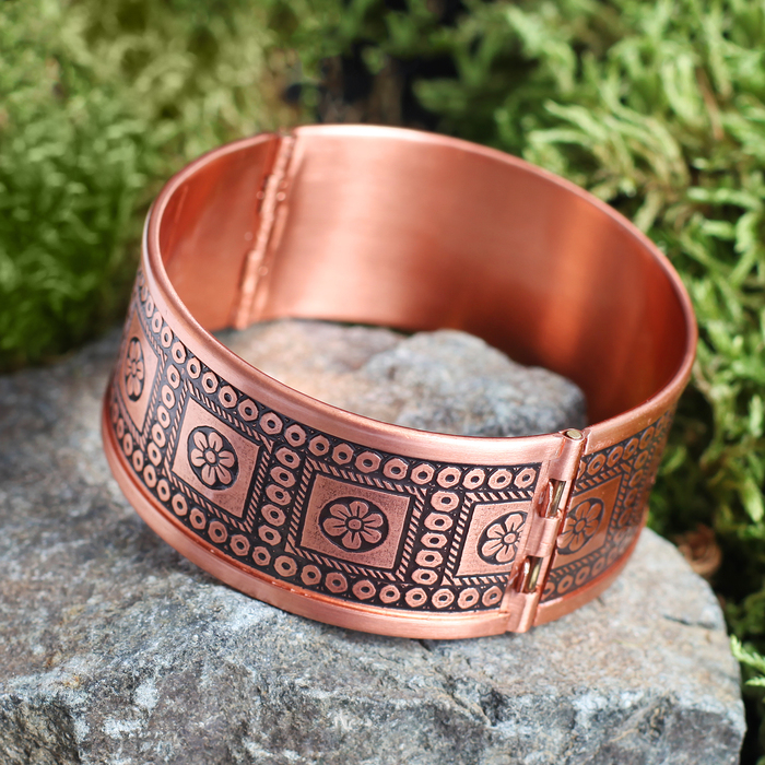 Браслет «Вешний» H 25 мм D 57,61,65 мм, медь