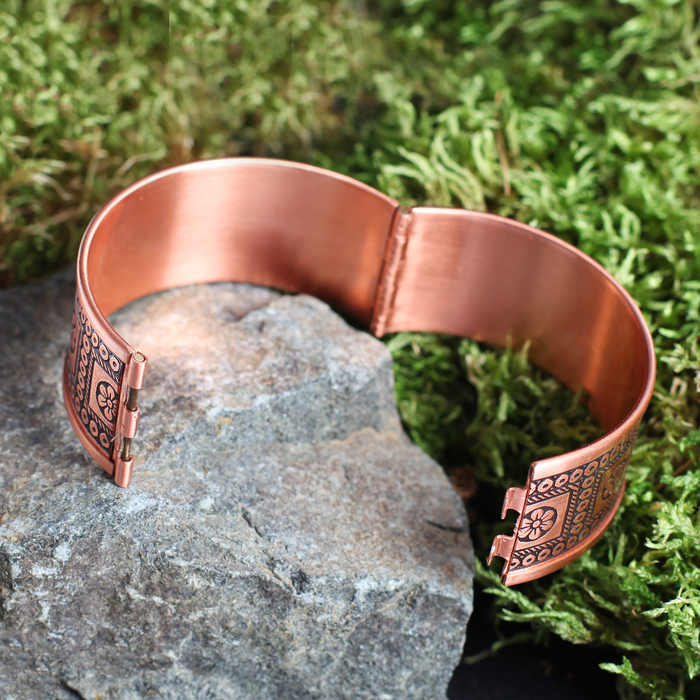 Браслет «Вешний» H 25 мм D 57,61,65 мм, медь