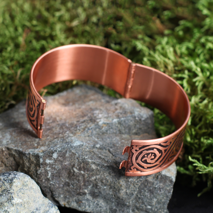 Браслет «Лоза» H 25 мм D 57,61,65 мм, медь