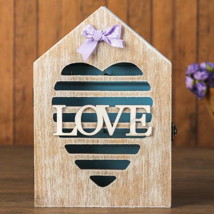 Ключница дерево 6 крючков "Любовь" 24х16,5х5 см