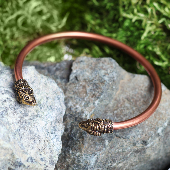 Браслет скифский "Барашки", H=8 мм, D=55-75мм, медь