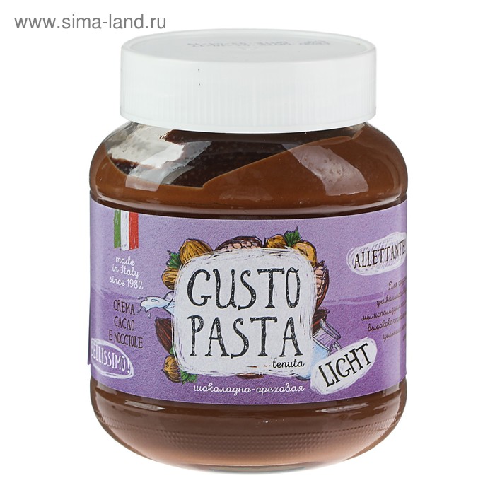 

Шоколадно-ореховая паста Gusto Pasta Light, 350 гр