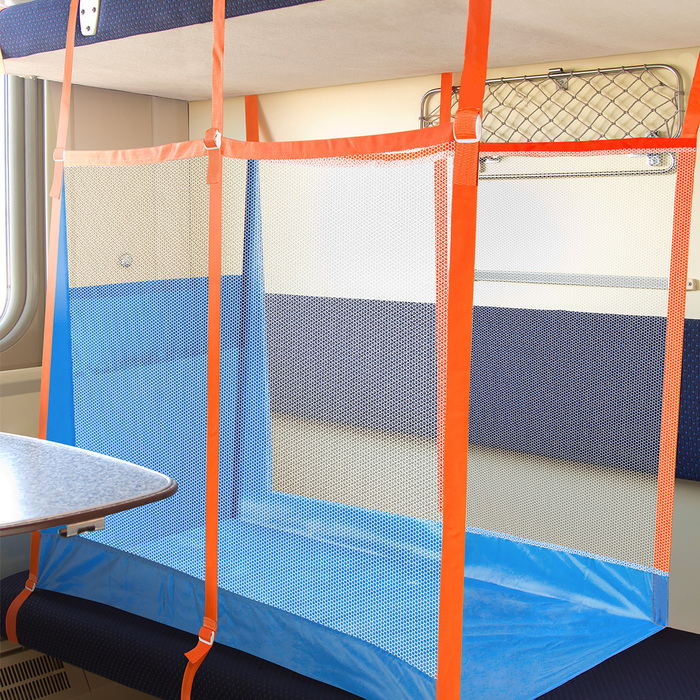 Ж/д манеж «Трапеция» (3+) со шторкой