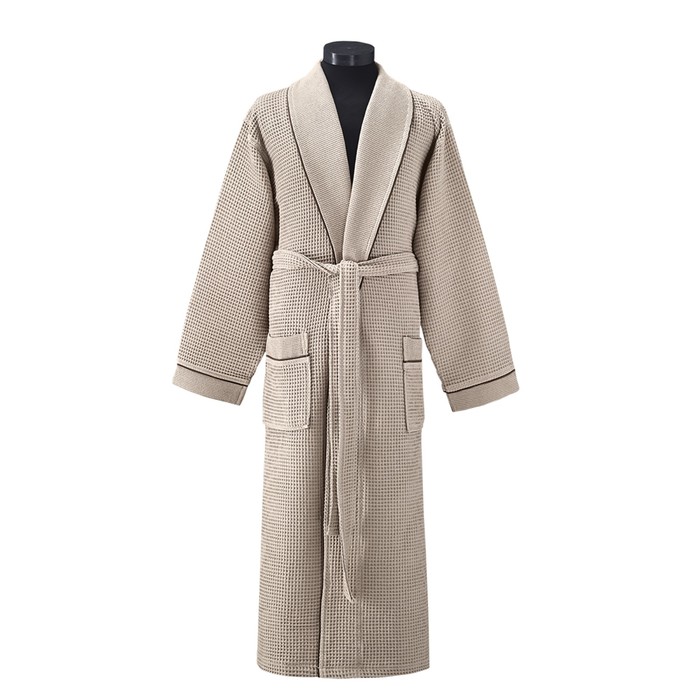 Халат вафельный Aleron, размер XL (50), кофейный, 240 г/м2