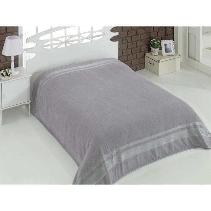 Простыня махровая Rebeka, размер 160х220 см, серый 310 г/м2