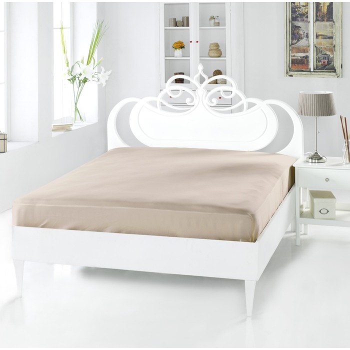 Простыня Servan, размер 240х260 см, кофейный, сатин 120 г/м2