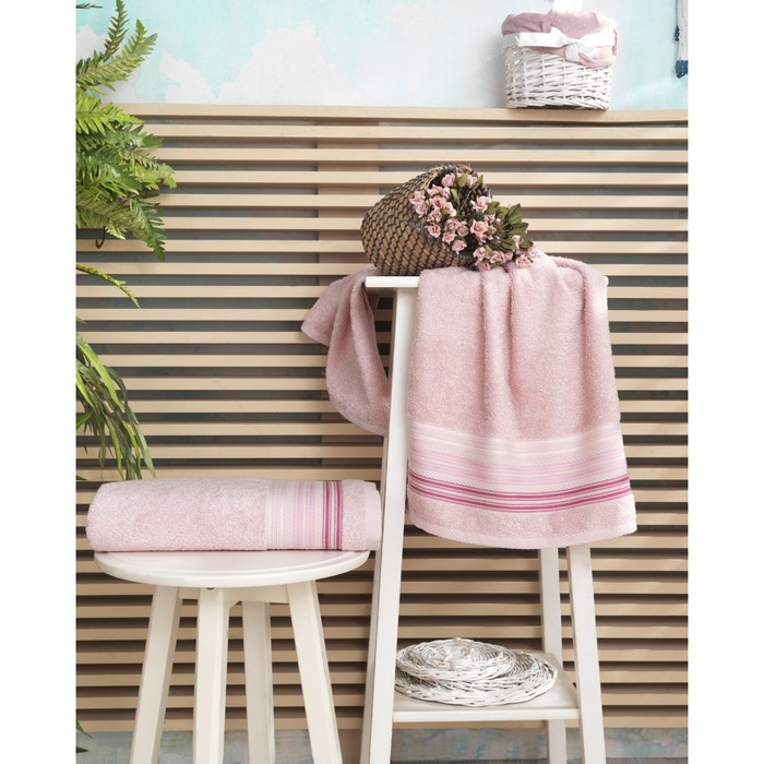 Полотенце Paula, размер 70х140 см, цвет розовый