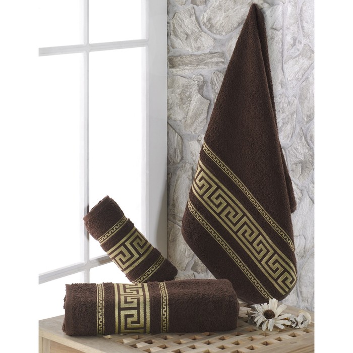 Полотенце Iteka, размер 90х150 см, коричневый, махра 350 г/м2