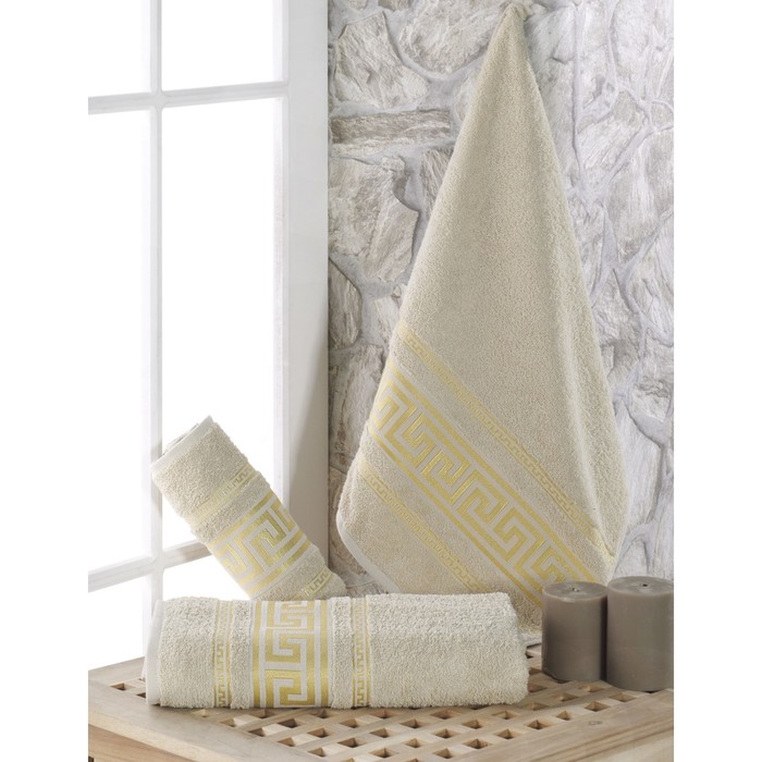 Полотенце Iteka, размер 90х150 см, бежевый, махра 350 г/м2