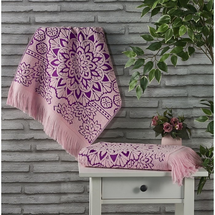 Полотенце Duru, размер 70х140 см, розовый, махра 550 г/м2