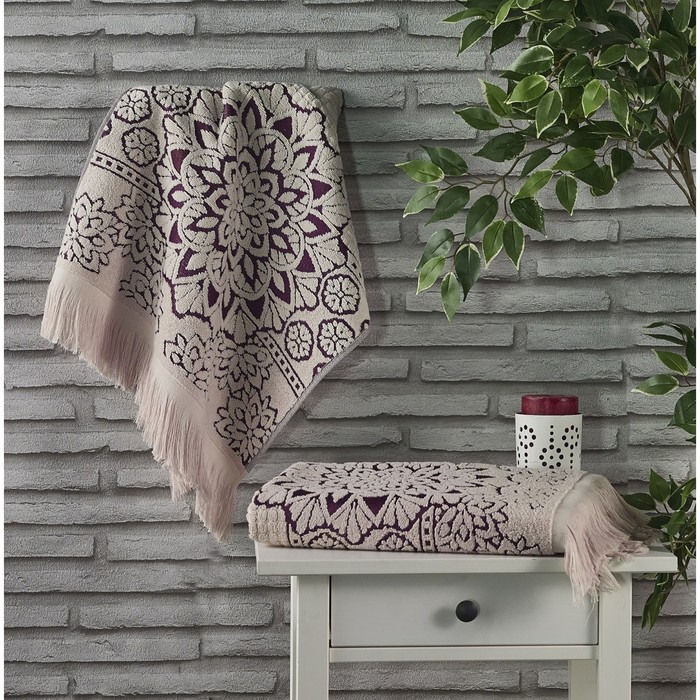 Полотенце Duru, размер 50х90 см, бежевый, махра 550 г/м2