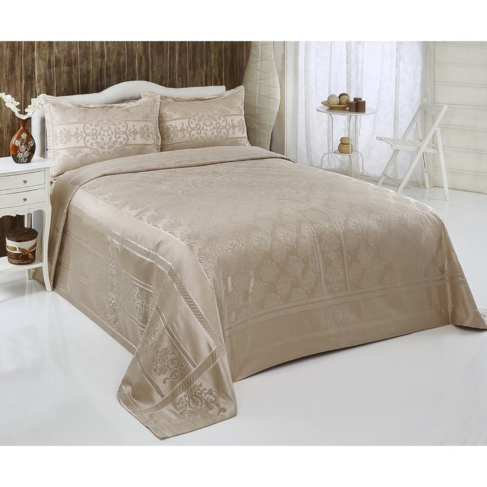 Комплект La Bella: покрывало 240 × 260 см, наволочки 50 × 70 см - 2 шт, коричневый