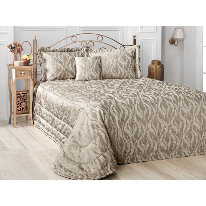 Покрывало Aliza, 260х260 см, 50х70 см-2 шт., золотистый