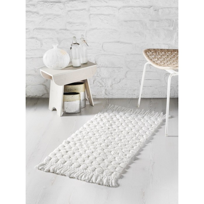 Коврик с бахромой Ponpon, размер 50х80 см, цвет кремовый