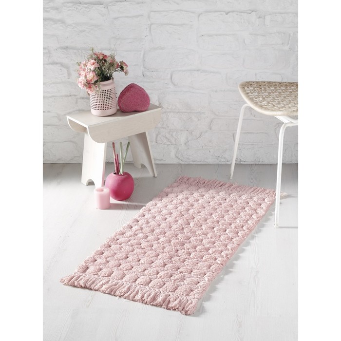 Коврик с бахромой Ponpon, размер 50х80 см, цвет абрикосовый