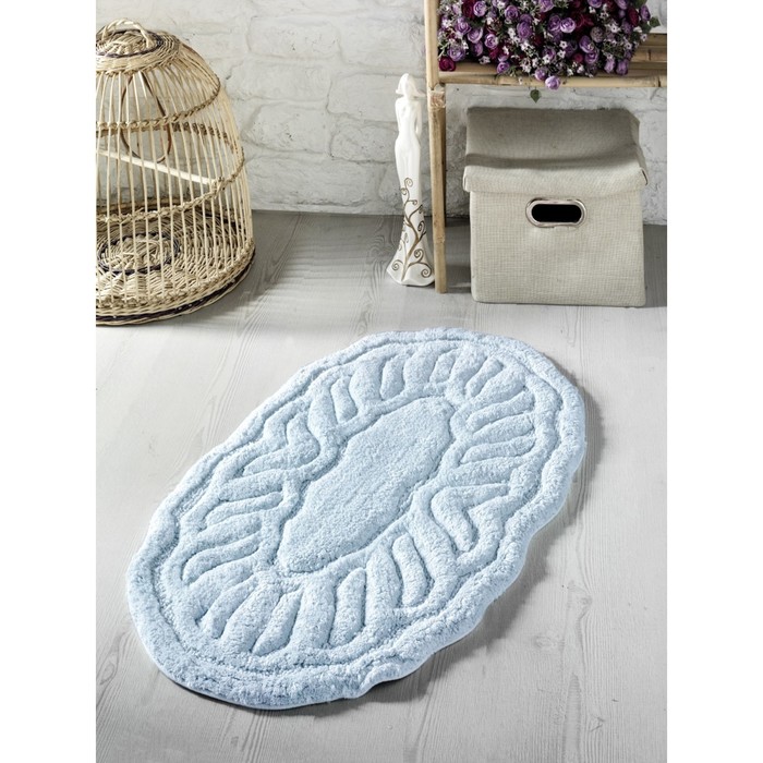 Коврик для ванной Wenge, размер 50х80 см, цвет голубой