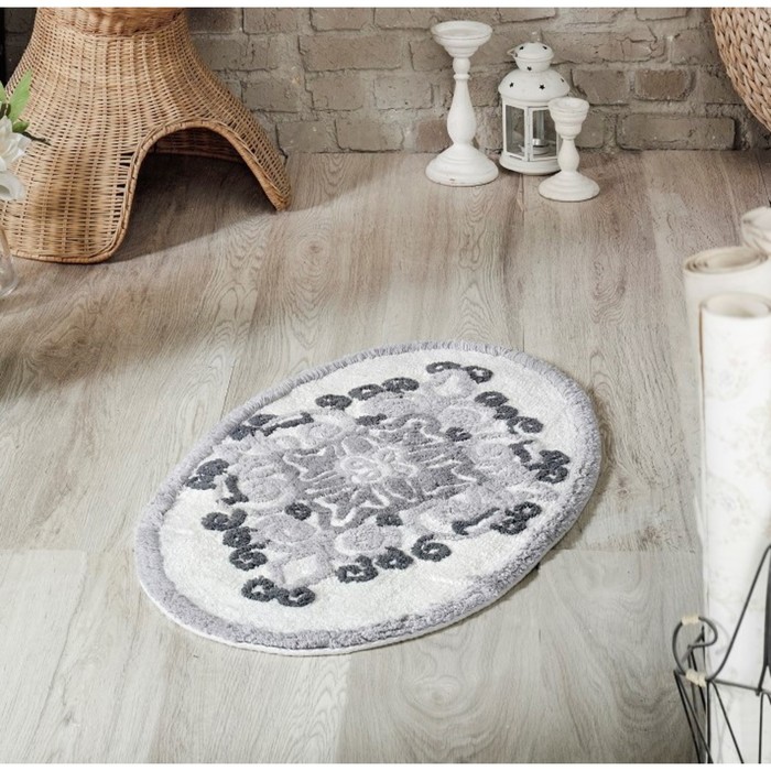 Коврик для ванной Vera, размер 50х80 см, цвет серый