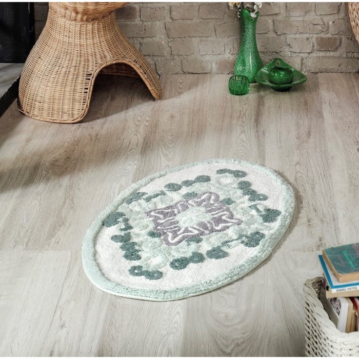 Коврик для ванной Vera, размер 50х80 см, цвет зелёный