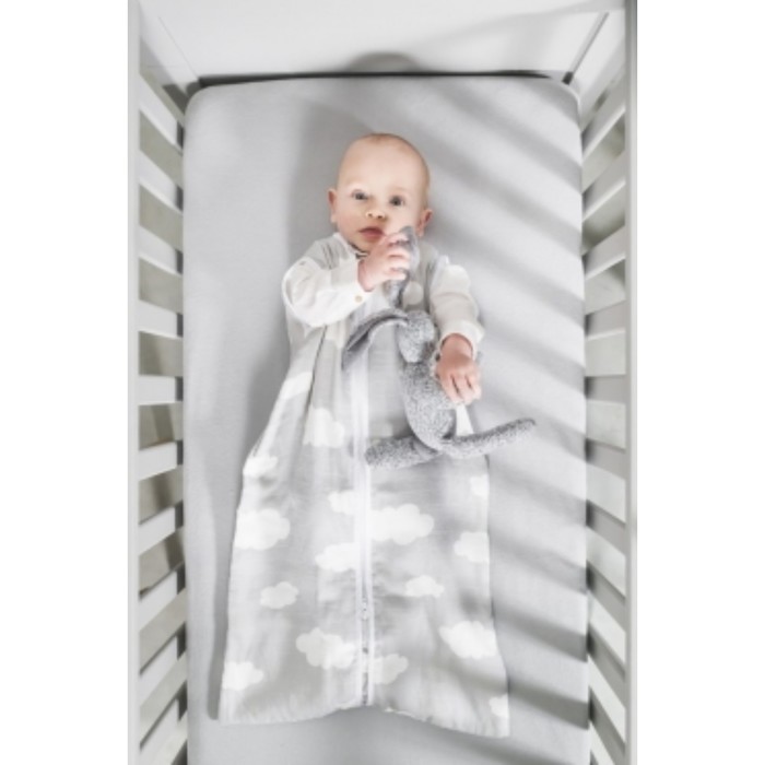 Спальный мешок муслиновый, длина 90 см, 9 мес.-1,5 года, серые облака
