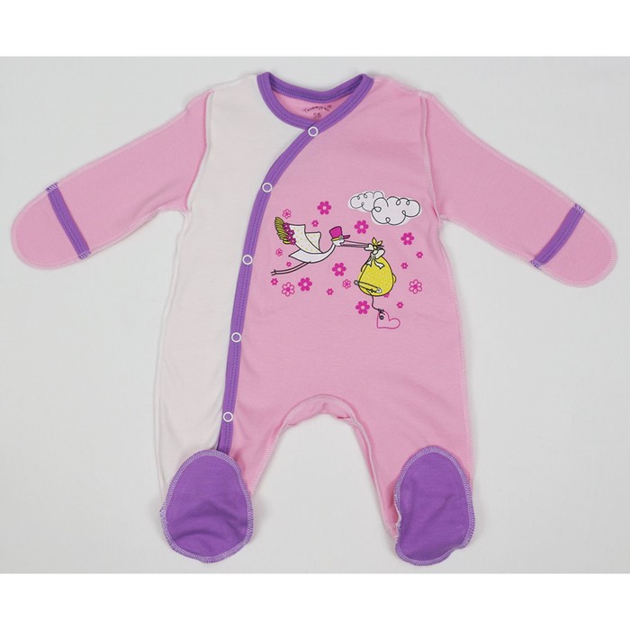 Комбинезон (5 шт. в уп.), рост 56 см, цвет розовый 1503