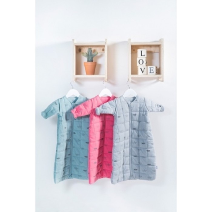 Спальный мешок "Серые кораблики", размер 70 см, 0-9 месяцев