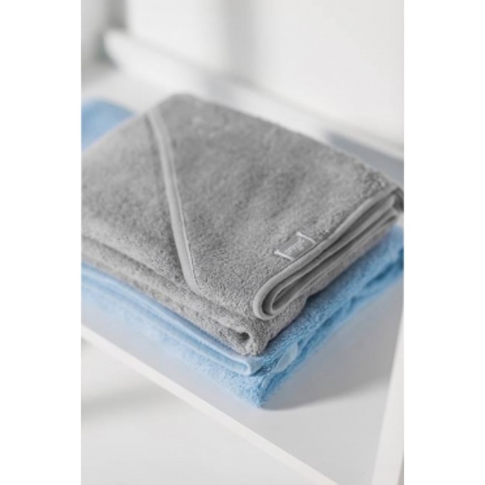 Полотенце с капюшоном, размер 75х75 см, цвет серый