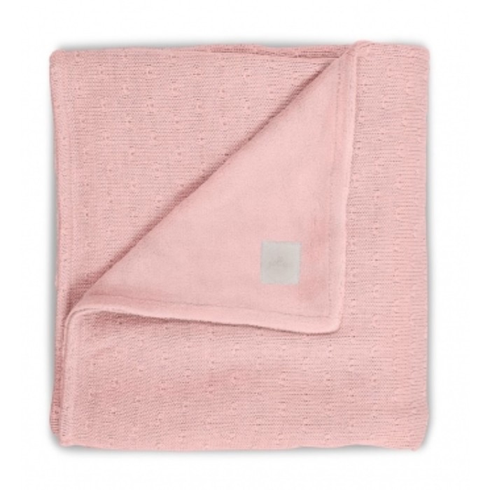 Плед вязаный Soft knit с мехом, размер 100х150 см, цвет персиковый