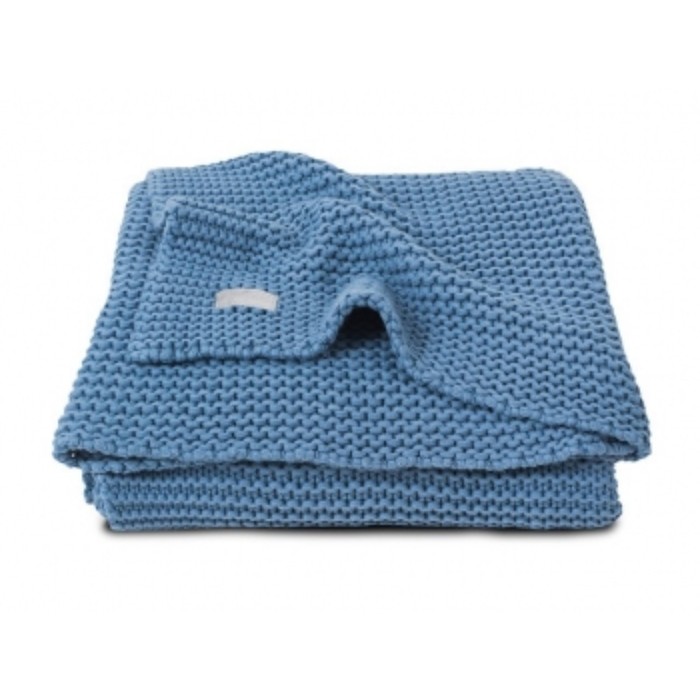 Плед вязаный Heavy knit, размер 100х150 см, цвет голубой