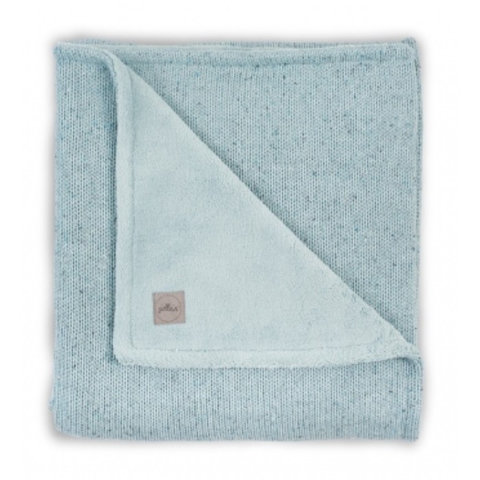 Плед вязаный Confetti knit с мехом, размер 100х150 см, цвет серо-зелёный