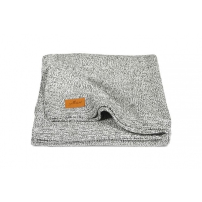 Плед вязаный "Меланж", размер 100х150 см,  цвет серый