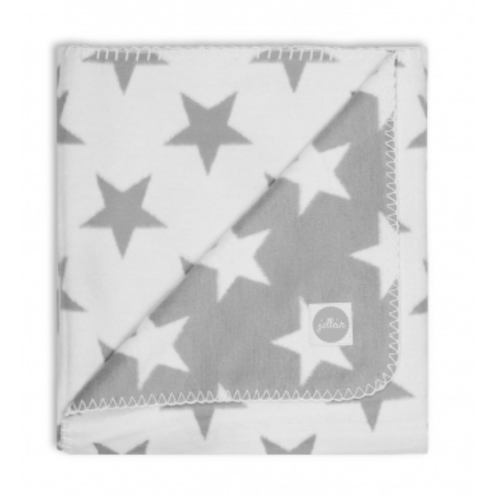 Плед байковый, размер 100х150 см, принт серые звёзды