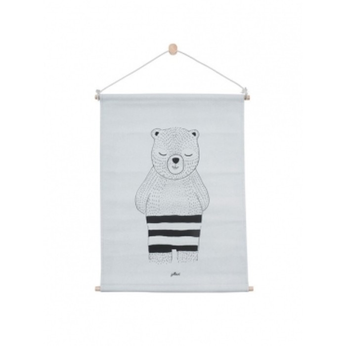 Панно "Медведь", размер 42х60 см, цвет серый