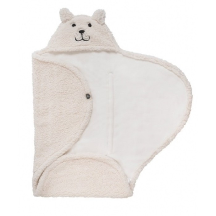 Одеяло-конверт "Мишка" меховой, размер 100х105 см, кремовый