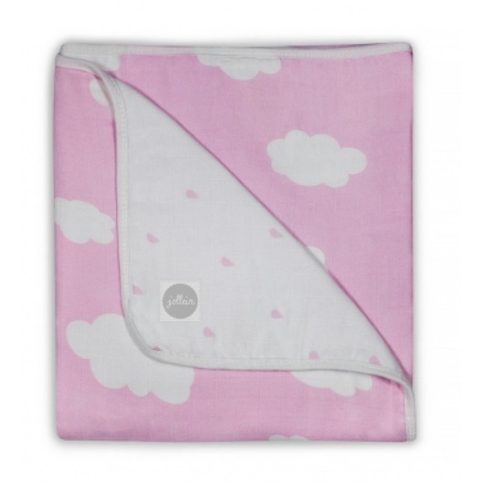 Одеяло муслиновое, размер 75х100 см, розовые облака