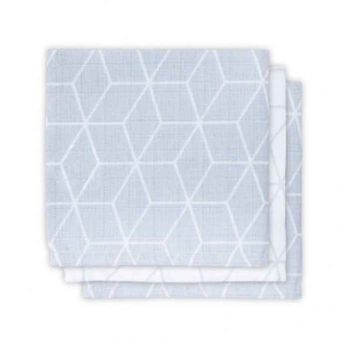 Набор салфеток для лица, размер 30х30 см-3 шт., серый