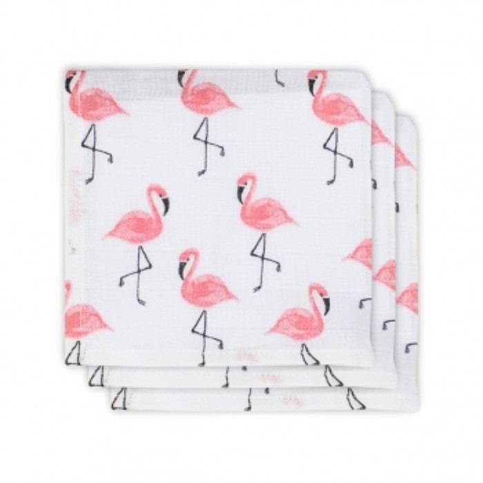 Набор салфеток для лица "Фламинго", размер 30х30 см-3 шт.