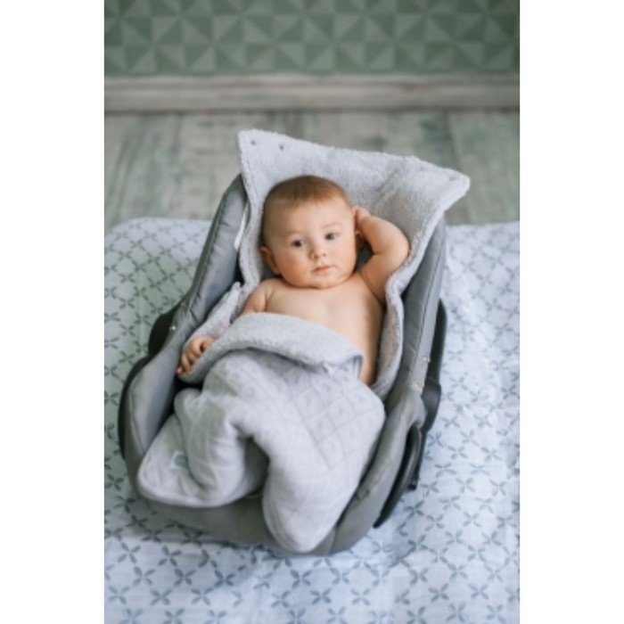 Конверт демисезонный "Ромбы", размер 43х78 см, 0-9 мес., цвет серый