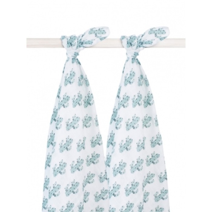 Комплект муслиновыйх пелёнок "Кактус", размер 115х115 см-2 шт.